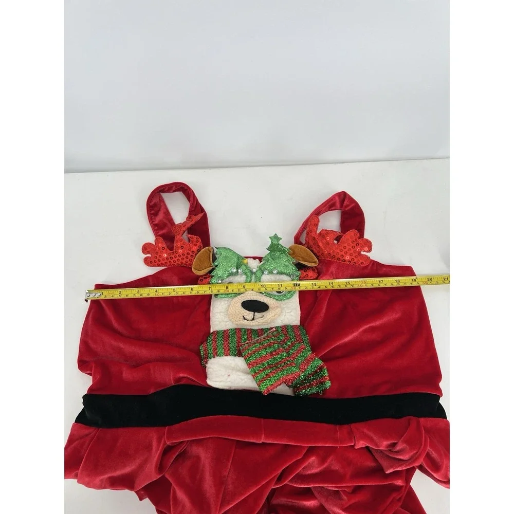 Born Famous Jumpsuit Women's‎ XXL Red Llama Christmas Theme Sleeveless Velour